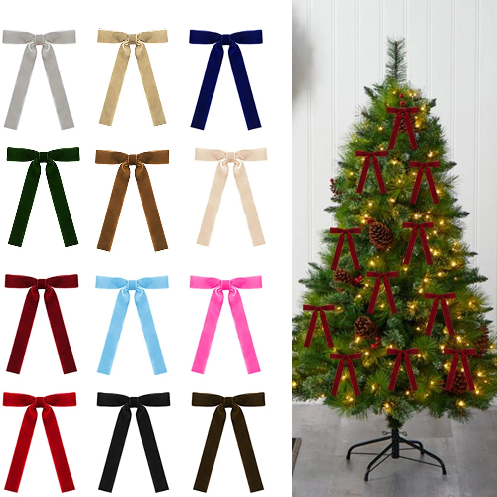 Bow Tie Pre Tied - โบว์ริบบิ้นกำมะหยี่สีน้ำตาลอ่อนขนาด 2.5 ซม. สำหรับตกแต่งคริสต์มาส ผูกสำเร็จรูป ปลายเฉียง