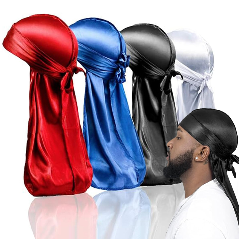 1-4 ชิ้นใหม่ผ้าไหม Durag Banda - Bandana Doo Rag บทวิจารณ์และราคา