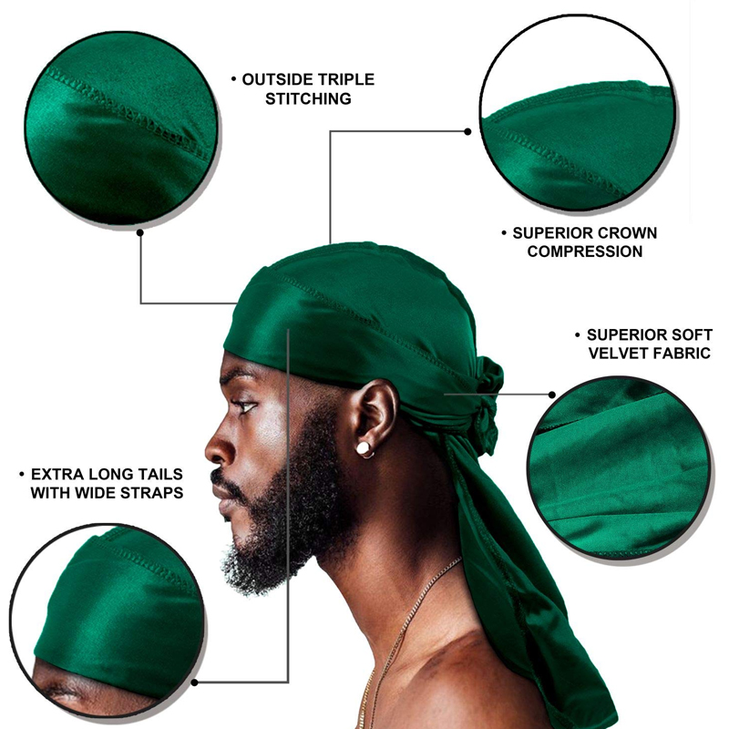 1-4 ชิ้นใหม่ผ้าไหม Durag Banda - Bandana Doo Rag บทวิจารณ์และราคา
