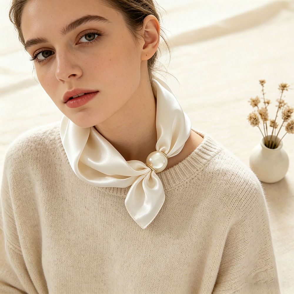 ผ้าพันคอไหมพรมแบบแม่เหล็กประดั - Silk Neck Scarf บทวิจารณ์และราคา