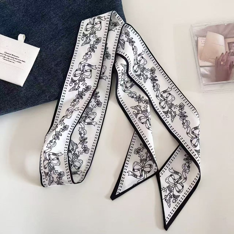 ผ้าพันคอ Paisley สีดำขาวสองด้า - Ascot Neck Scarf บทวิจารณ์และราคา