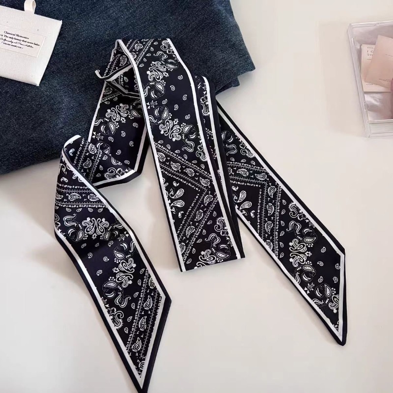 ผ้าพันคอ Paisley สีดำขาวสองด้า - Ascot Neck Scarf บทวิจารณ์และราคา