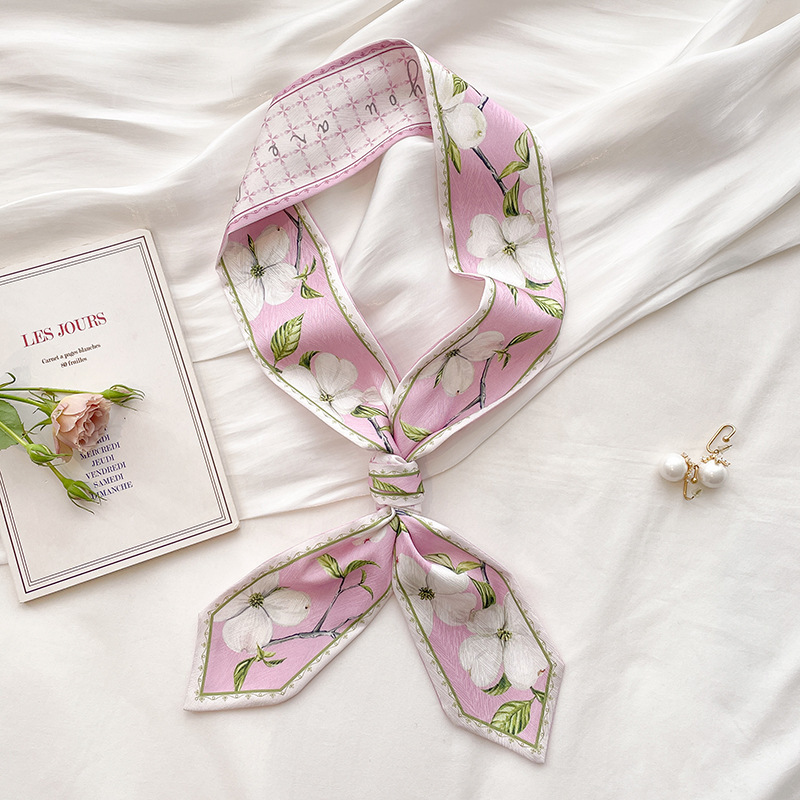 ผ้าพันคอไหมซาตินเกาหลีสำหรับผู - Silk Neck Scarf บทวิจารณ์และราคา