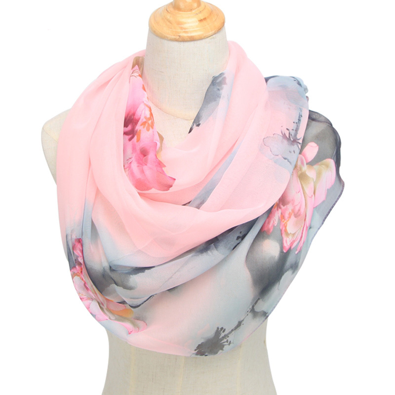 แฟชั่นผู้หญิงบางยาวชีฟองดอกไม้ - Face Scarf Mask บทวิจารณ์และราคา