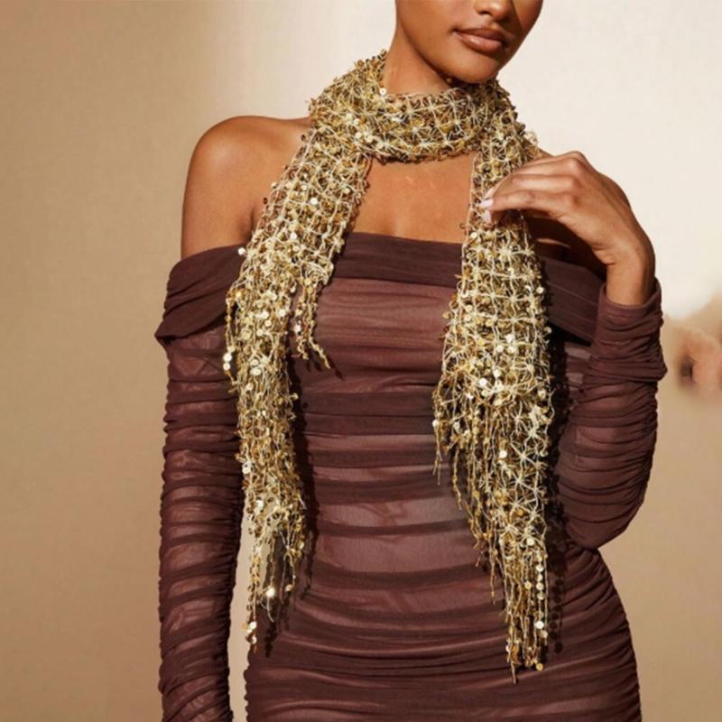 Y3NE Embellished Sequins งานแต - Stole Wedding Shawl บทวิจารณ์และราคา