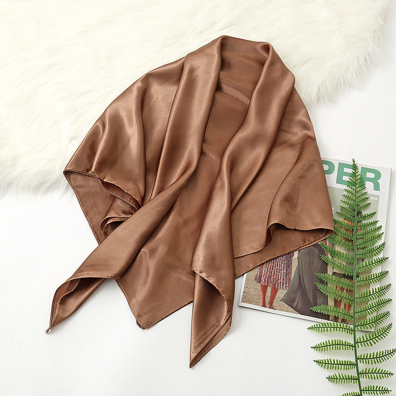 ผ้าคลุมไหล่/ผ้าพันคอไหมซาตินสี - Silk Neck Scarf บทวิจารณ์และราคา